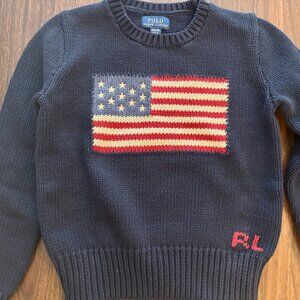 Ralph Lauren Iconic Flag Sweater Girls 8-10